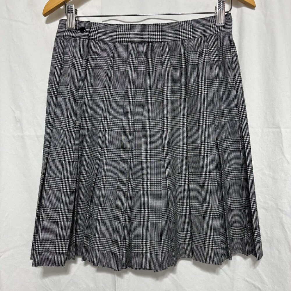 Vintage Le Chateau Classic Black & White Plaid Pleated Skirt - Picture 7 of 7